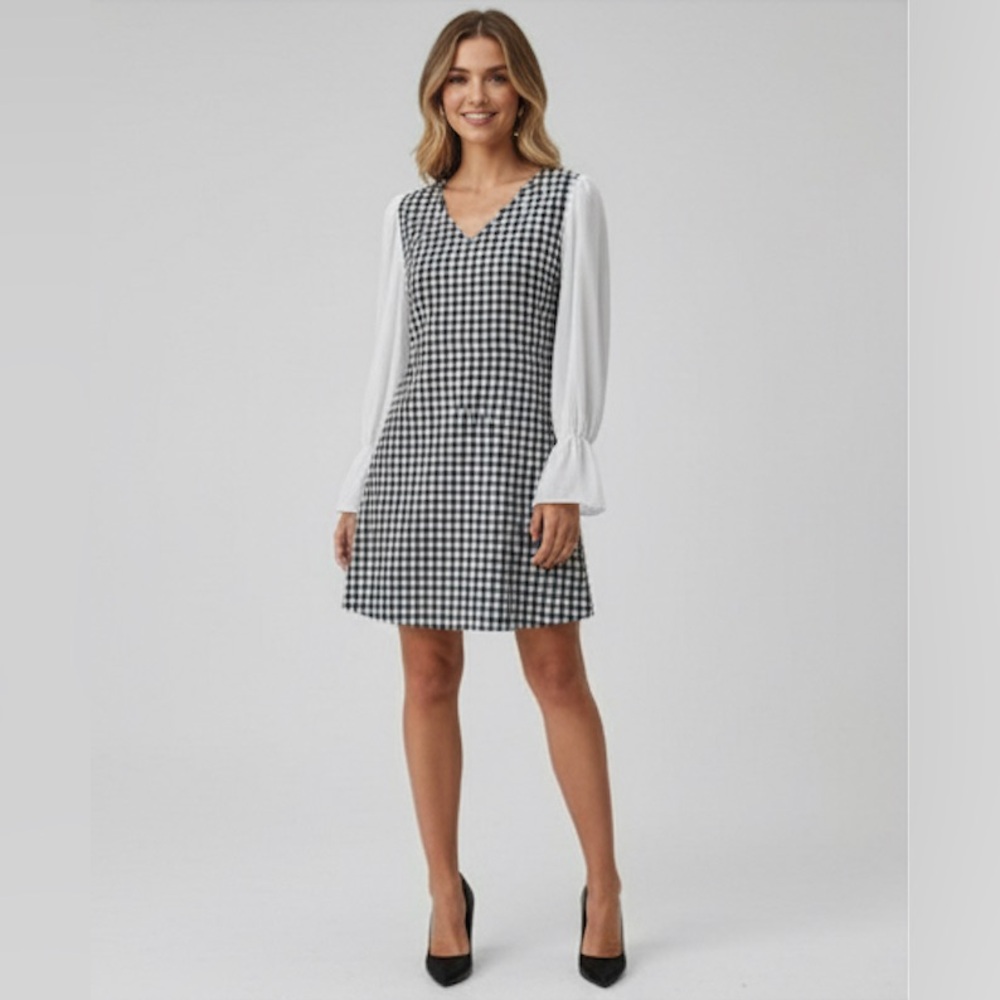 LAST ONE 🔥 Gingham Flounce Sleeve Dress